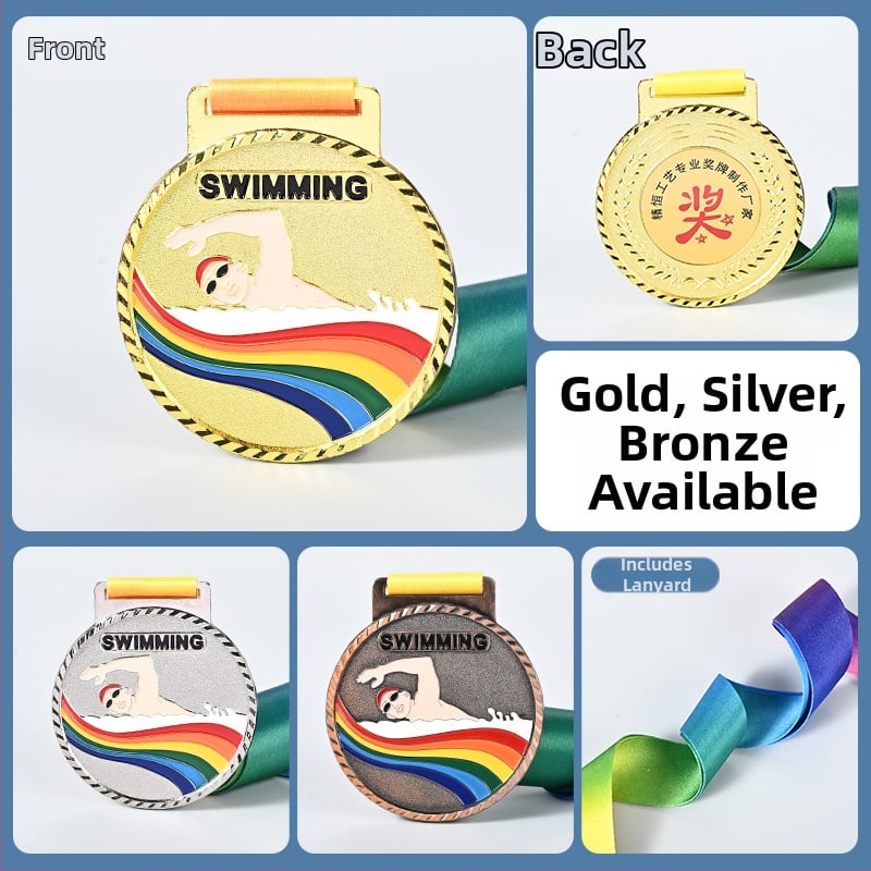 Μεταλλικό μετάλλιο από κράμα ψευδαργύρου για μαραθώνιο, προσαρμόσιμα βραβεία για εταιρικές εκδηλώσεις και κατασκηνώσεις, δυνατότητα εκτύπωσης λογοτύπου, κατάλληλο ως δώρο