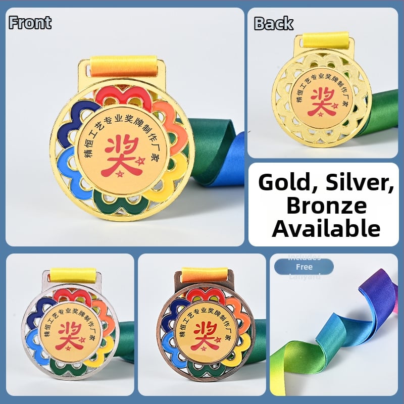 Μεταλλικό μετάλλιο από κράμα ψευδαργύρου για μαραθώνιο, προσαρμόσιμα βραβεία για εταιρικές εκδηλώσεις και κατασκηνώσεις, δυνατότητα εκτύπωσης λογοτύπου, κατάλληλο ως δώρο