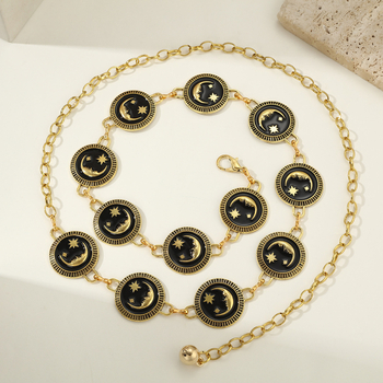 Juosmens grandinėlė iš reljefinio metalo, Fanyun, vintage stilius, moterims