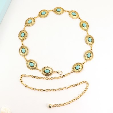 Juosmens grandinėlė iš reljefinio metalo, Fanyun, vintage stilius, moterims