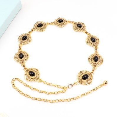 Juosmens grandinėlė iš reljefinio metalo, Fanyun, vintage stilius, moterims