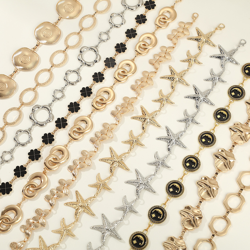 Juosmens grandinėlė iš reljefinio metalo, Fanyun, vintage stilius, moterims