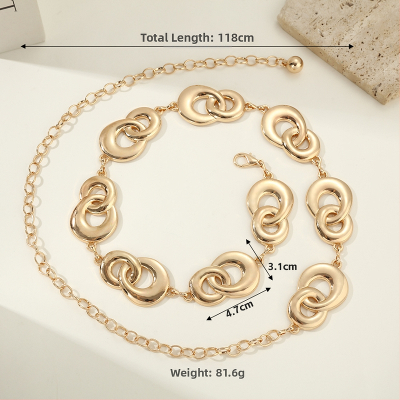 Juosmens grandinėlė iš reljefinio metalo, Fanyun, vintage stilius, moterims