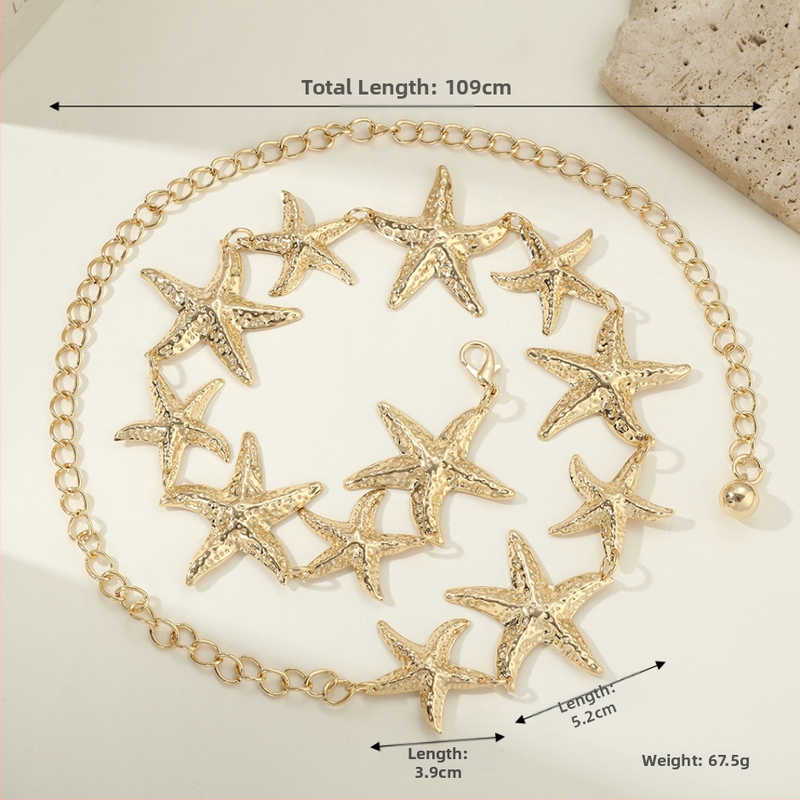 Juosmens grandinėlė iš reljefinio metalo, Fanyun, vintage stilius, moterims