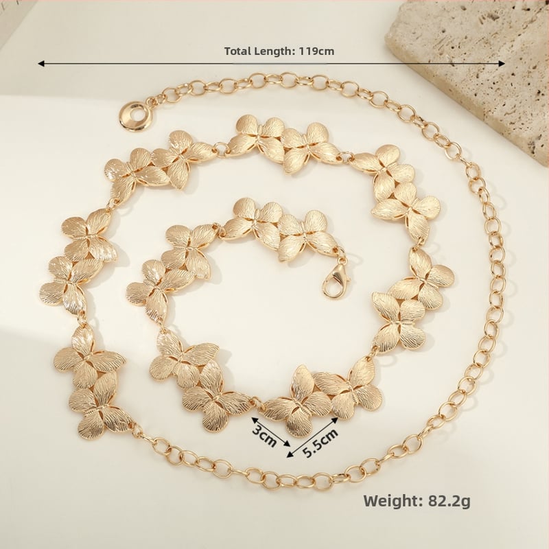 Juosmens grandinėlė iš reljefinio metalo, Fanyun, vintage stilius, moterims