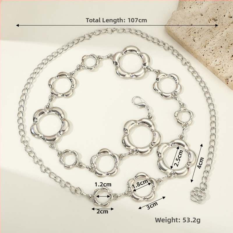 Juosmens grandinėlė iš reljefinio metalo, Fanyun, vintage stilius, moterims