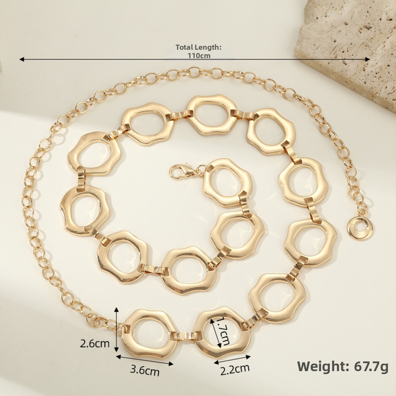 Juosmens grandinėlė iš reljefinio metalo, Fanyun, vintage stilius, moterims