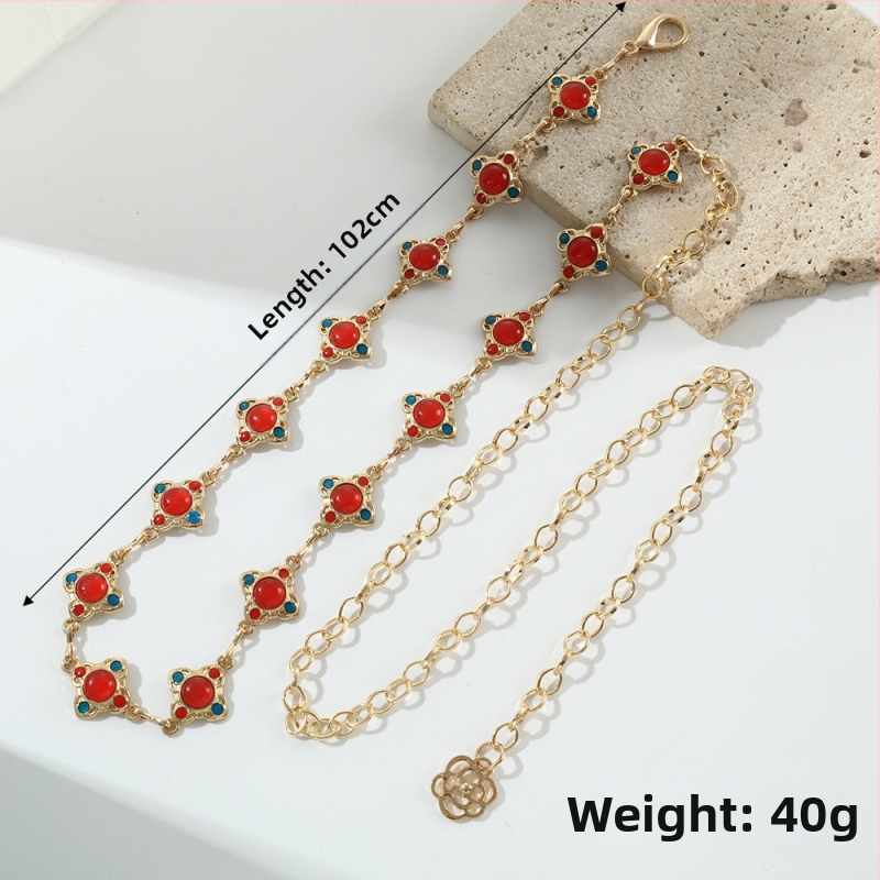 Juosmens grandinėlė iš reljefinio metalo, Fanyun, vintage stilius, moterims