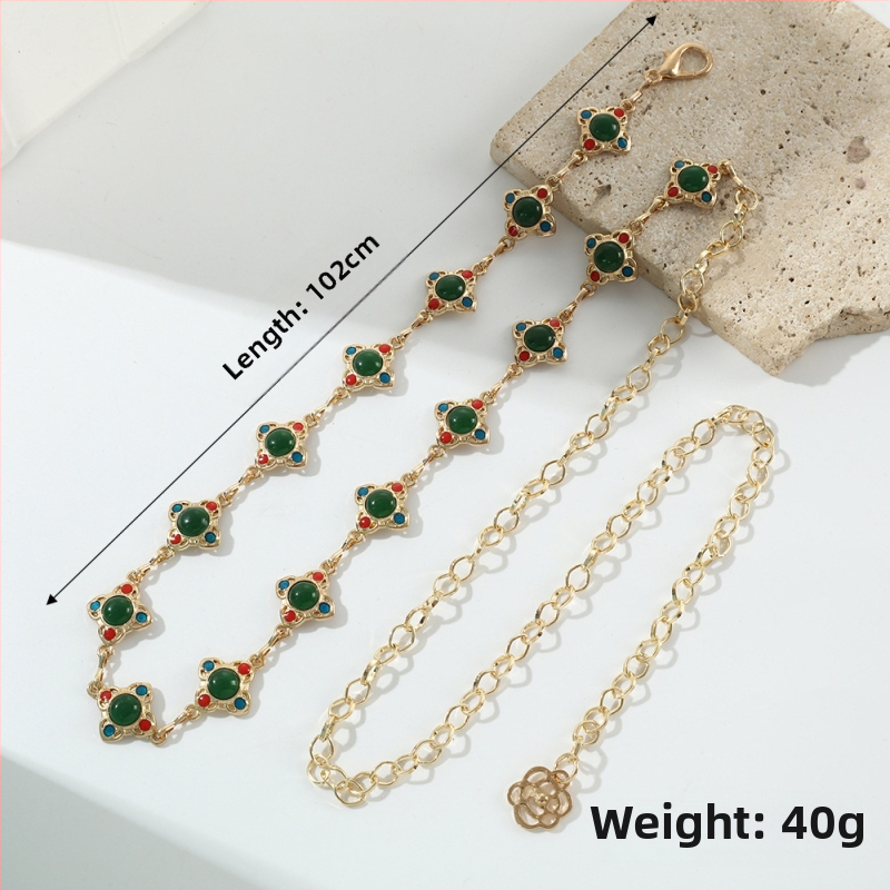 Juosmens grandinėlė iš reljefinio metalo, Fanyun, vintage stilius, moterims