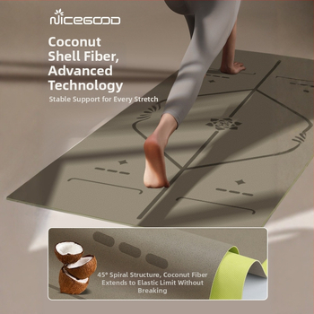 Йога постелка – PU-резинова смес, неплъзгаща се повърхност, дебелина 1,5 мм, тегло 1300 г, линии за позите, персонализирани опции.