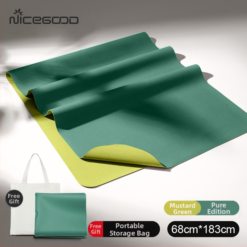 Йога постелка – PU-резинова смес, неплъзгаща се повърхност, дебелина 1,5 мм, тегло 1300 г, линии за позите, персонализирани опции.