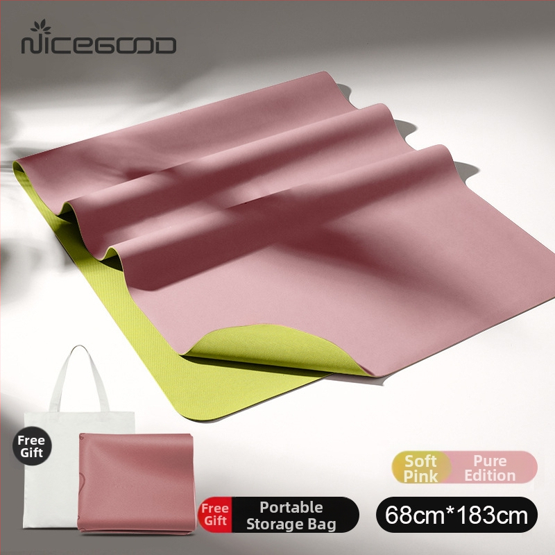 Йога постелка – PU-резинова смес, неплъзгаща се повърхност, дебелина 1,5 мм, тегло 1300 г, линии за позите, персонализирани опции.