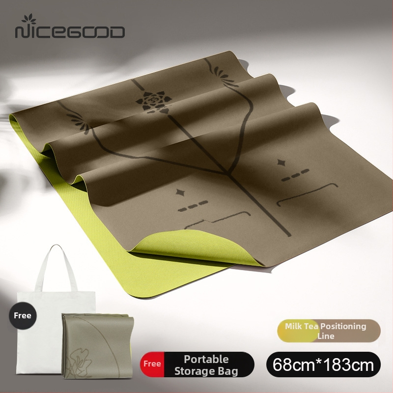 Йога постелка – PU-резинова смес, неплъзгаща се повърхност, дебелина 1,5 мм, тегло 1300 г, линии за позите, персонализирани опции.