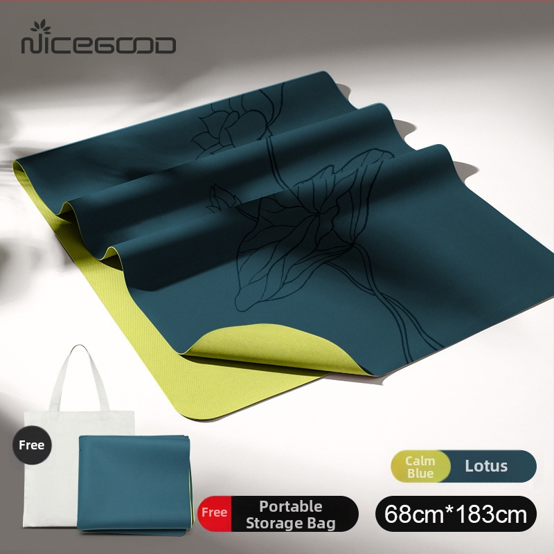 Йога постелка – PU-резинова смес, неплъзгаща се повърхност, дебелина 1,5 мм, тегло 1300 г, линии за позите, персонализирани опции.