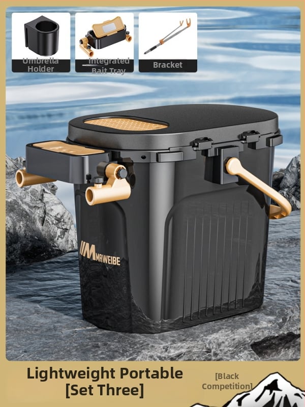 Mawibe makšķerēšanas kanna ar sēdvietas dizainu, pārnēsājama makšķerēšanas kārba, PP materiāls, Kapacitāte 20-25