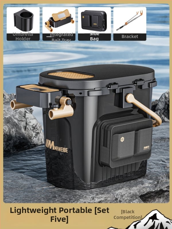 Mawibe makšķerēšanas kanna ar sēdvietas dizainu, pārnēsājama makšķerēšanas kārba, PP materiāls, Kapacitāte 20-25