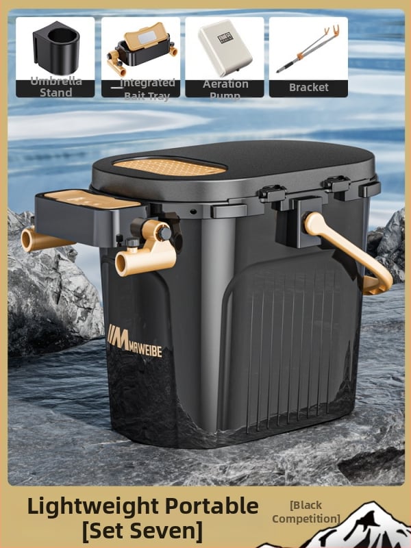 Mawibe makšķerēšanas kanna ar sēdvietas dizainu, pārnēsājama makšķerēšanas kārba, PP materiāls, Kapacitāte 20-25