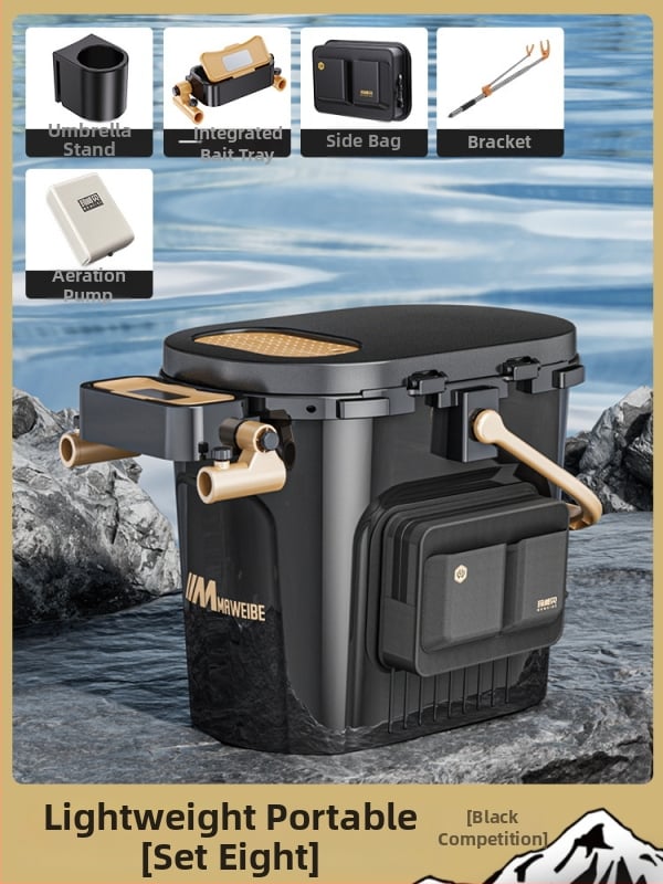 Mawibe makšķerēšanas kanna ar sēdvietas dizainu, pārnēsājama makšķerēšanas kārba, PP materiāls, Kapacitāte 20-25