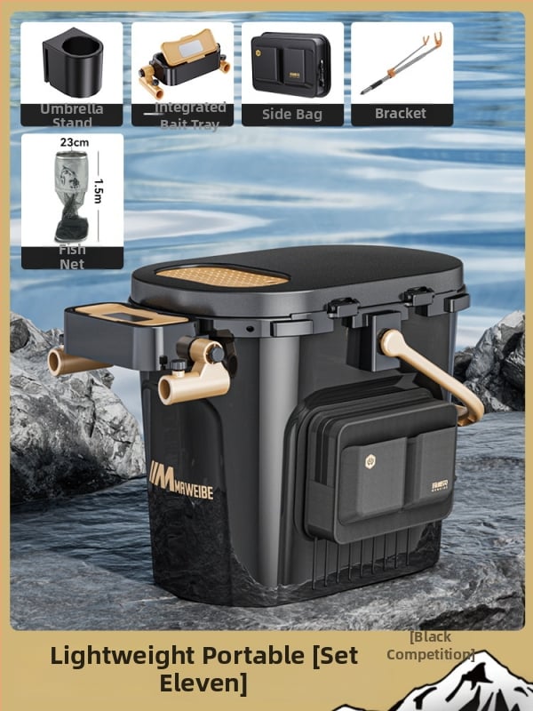 Mawibe makšķerēšanas kanna ar sēdvietas dizainu, pārnēsājama makšķerēšanas kārba, PP materiāls, Kapacitāte 20-25