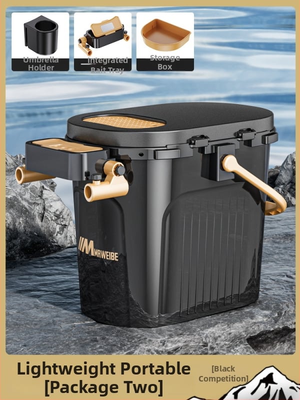 Mawibe makšķerēšanas kanna ar sēdvietas dizainu, pārnēsājama makšķerēšanas kārba, PP materiāls, Kapacitāte 20-25