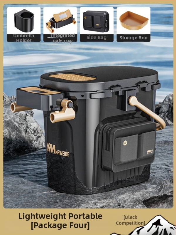 Mawibe makšķerēšanas kanna ar sēdvietas dizainu, pārnēsājama makšķerēšanas kārba, PP materiāls, Kapacitāte 20-25