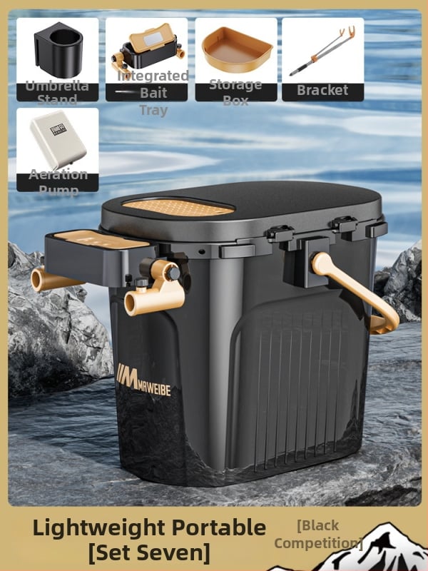 Mawibe makšķerēšanas kanna ar sēdvietas dizainu, pārnēsājama makšķerēšanas kārba, PP materiāls, Kapacitāte 20-25