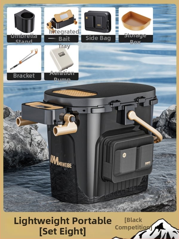 Mawibe makšķerēšanas kanna ar sēdvietas dizainu, pārnēsājama makšķerēšanas kārba, PP materiāls, Kapacitāte 20-25