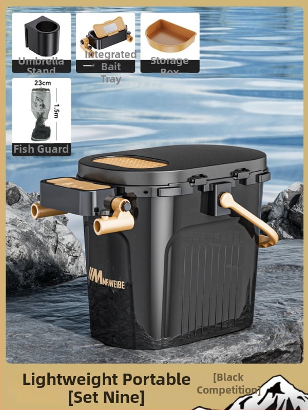 Mawibe makšķerēšanas kanna ar sēdvietas dizainu, pārnēsājama makšķerēšanas kārba, PP materiāls, Kapacitāte 20-25