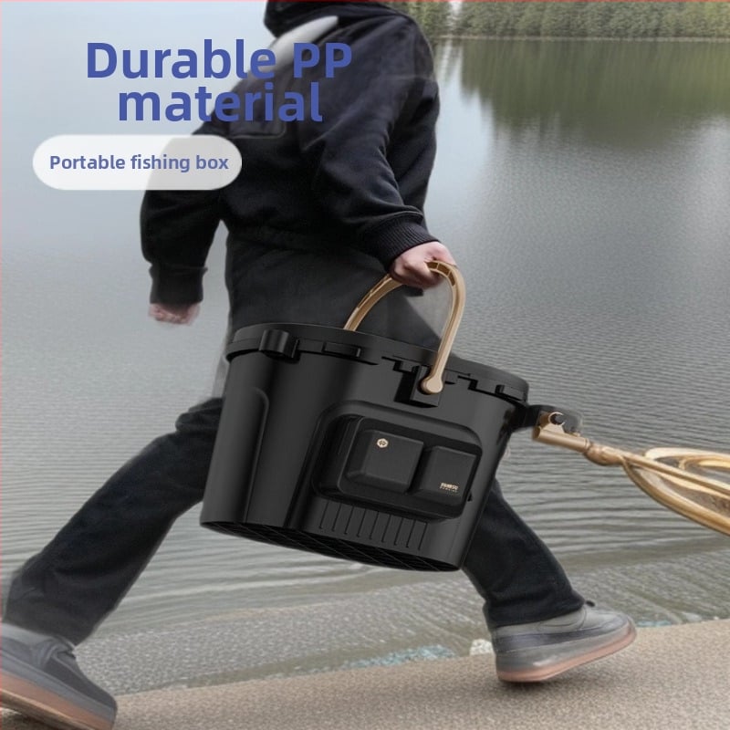 Mawibe makšķerēšanas kanna ar sēdvietas dizainu, pārnēsājama makšķerēšanas kārba, PP materiāls, Kapacitāte 20-25