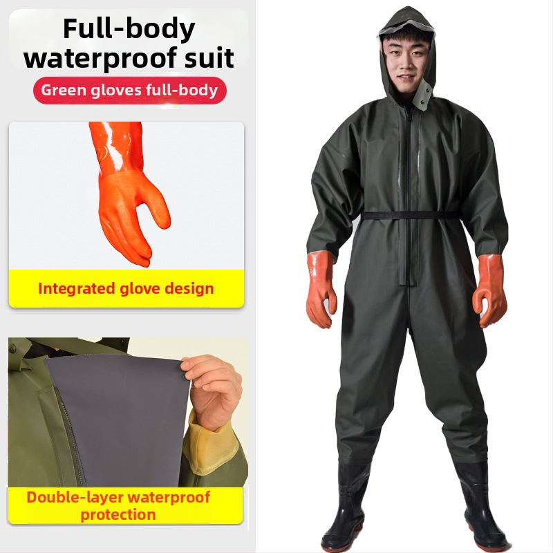 PVC viso kūno vandenių žvejybos kelnės, unisex, atsparios dėvėjimui ir vėjui
