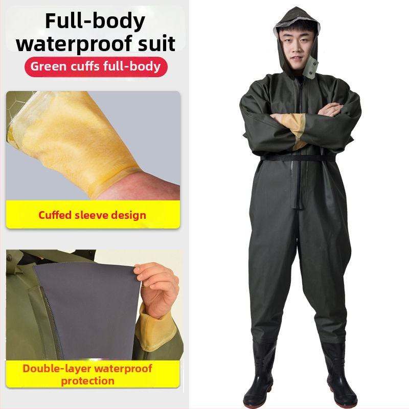 PVC viso kūno vandenių žvejybos kelnės, unisex, atsparios dėvėjimui ir vėjui