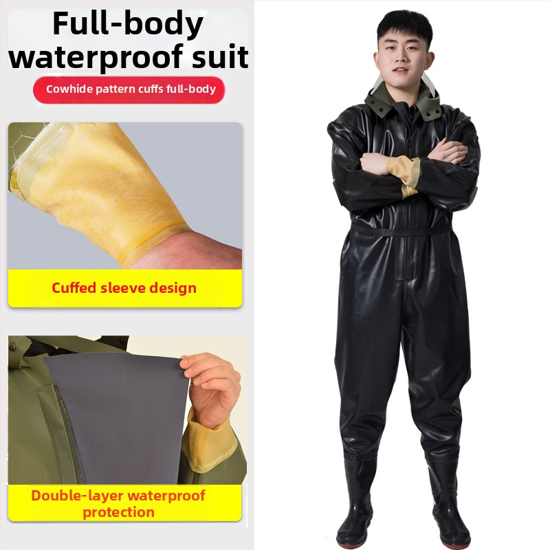 PVC viso kūno vandenių žvejybos kelnės, unisex, atsparios dėvėjimui ir vėjui