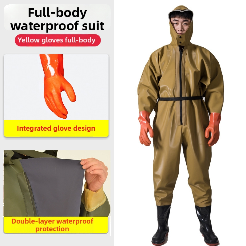 PVC viso kūno vandenių žvejybos kelnės, unisex, atsparios dėvėjimui ir vėjui