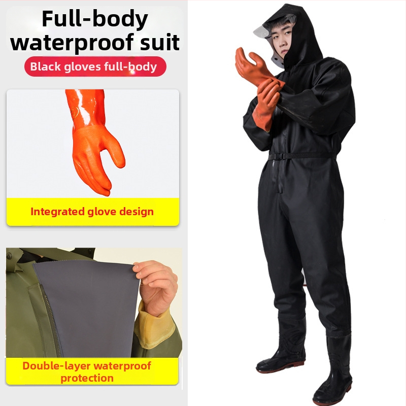 PVC viso kūno vandenių žvejybos kelnės, unisex, atsparios dėvėjimui ir vėjui