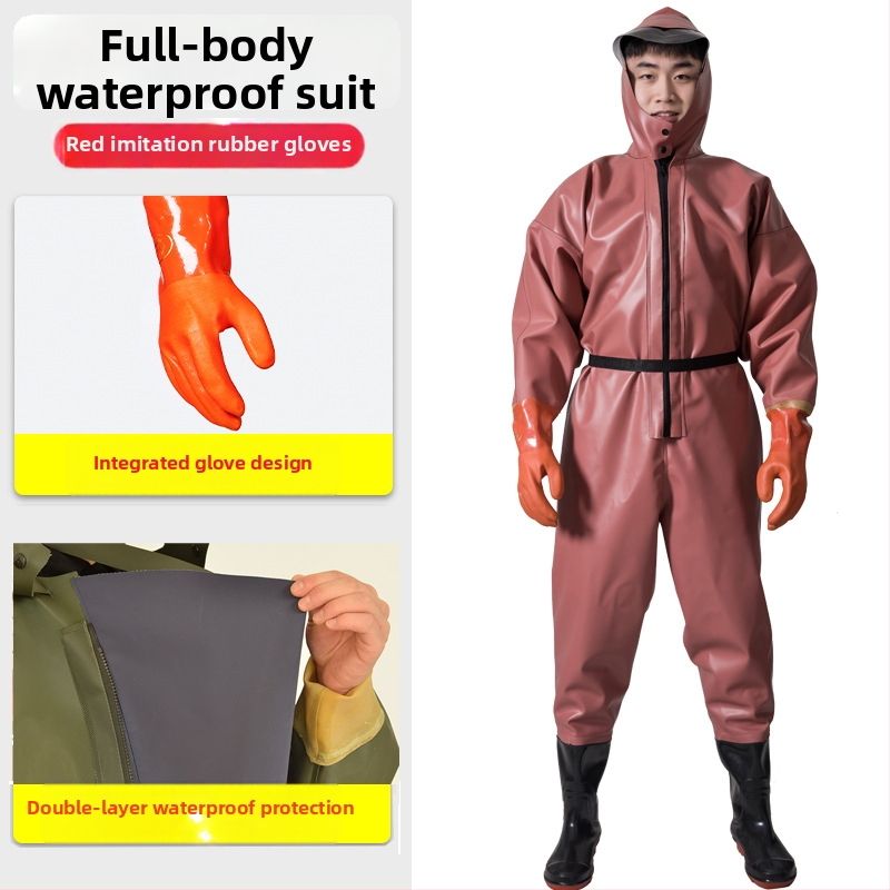 PVC viso kūno vandenių žvejybos kelnės, unisex, atsparios dėvėjimui ir vėjui