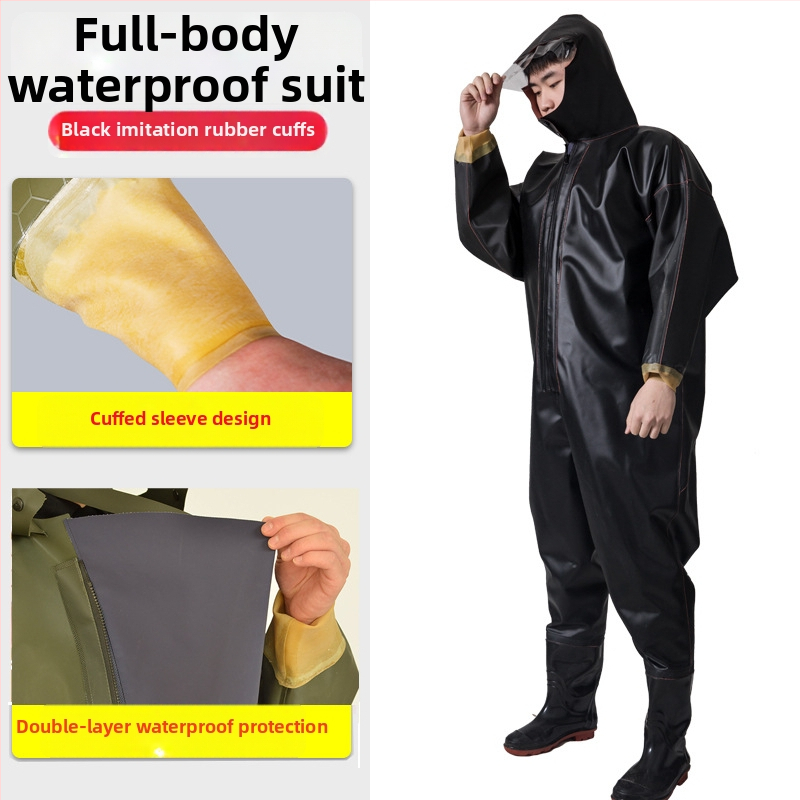 PVC viso kūno vandenių žvejybos kelnės, unisex, atsparios dėvėjimui ir vėjui