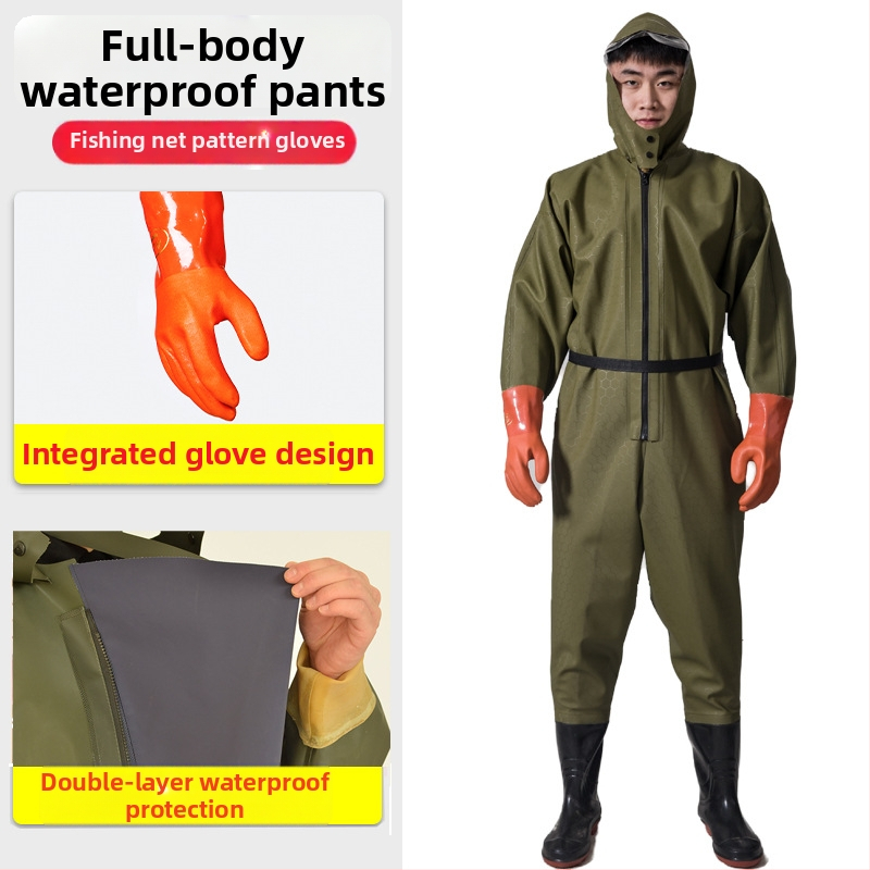 PVC viso kūno vandenių žvejybos kelnės, unisex, atsparios dėvėjimui ir vėjui