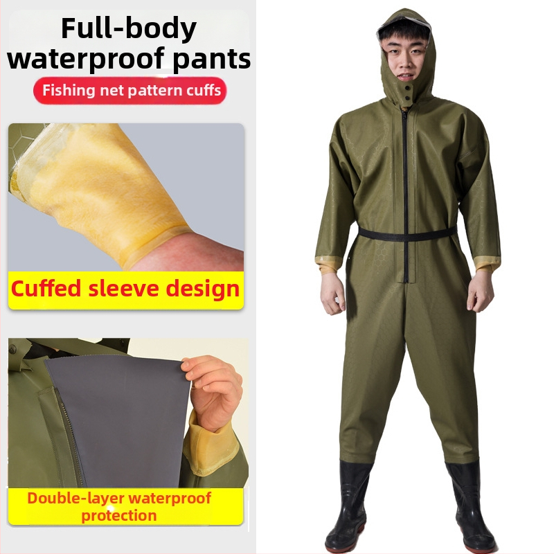 PVC viso kūno vandenių žvejybos kelnės, unisex, atsparios dėvėjimui ir vėjui