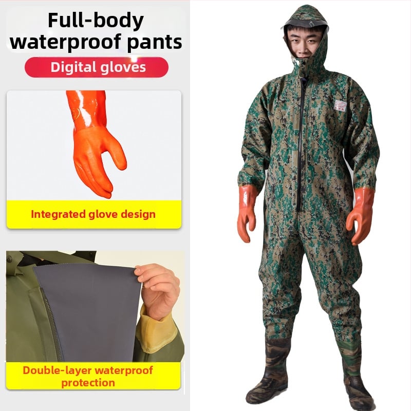 PVC viso kūno vandenių žvejybos kelnės, unisex, atsparios dėvėjimui ir vėjui