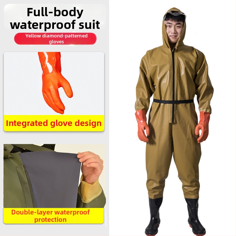 PVC viso kūno vandenių žvejybos kelnės, unisex, atsparios dėvėjimui ir vėjui