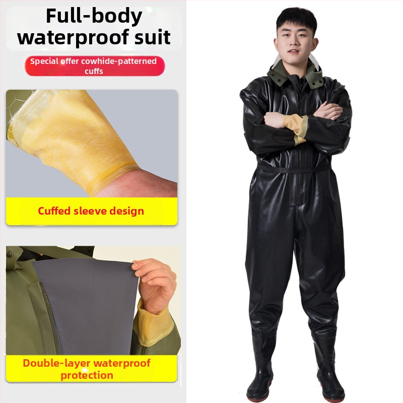PVC viso kūno vandenių žvejybos kelnės, unisex, atsparios dėvėjimui ir vėjui