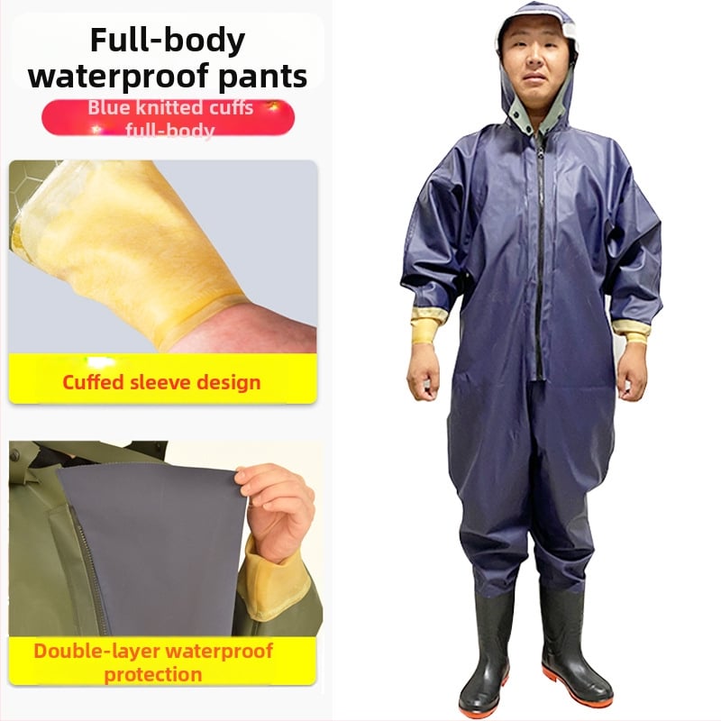 PVC viso kūno vandenių žvejybos kelnės, unisex, atsparios dėvėjimui ir vėjui