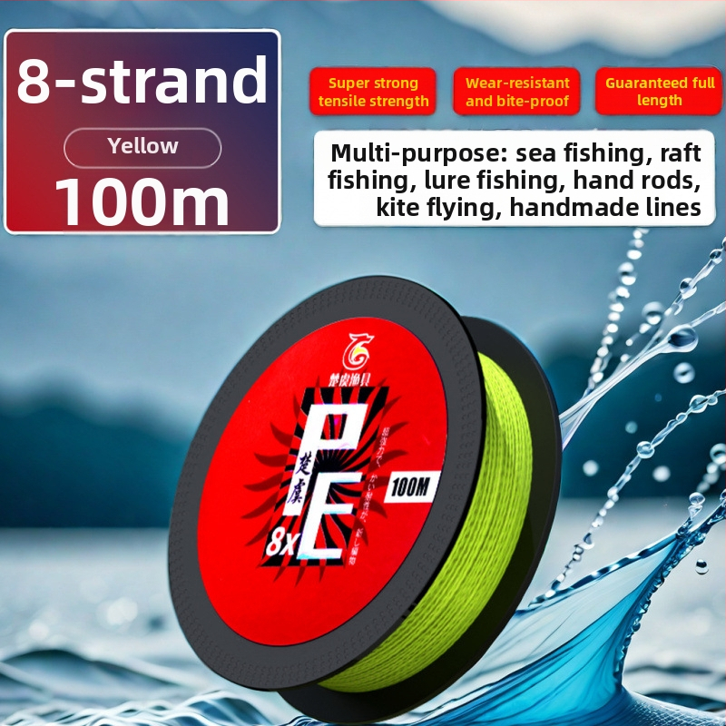 Pagrindinė žvejybos linija: 8-strand Dyneema; 4-strand PE pagrindinė linija; 12-strandinė ilgo metimo jūros linija