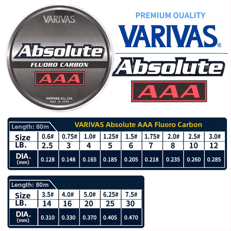 VARIVAS pagrindinė linija, anglies pluoštas, žvejybos linija