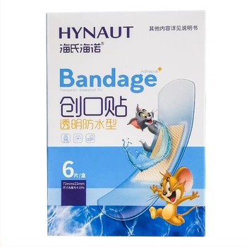 Band-Aid Hainuo – elastinis, kvėpuojantis animacinio paveikslo pleistras; gamintojas Haishi Hainuo Health Technology Co., Ltd; brūkšninis kodas 6925923786951; leidimas Luqing equipment20140025