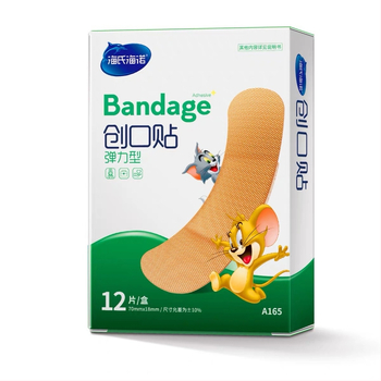 Band-Aid Hainuo – elastinis, kvėpuojantis animacinio paveikslo pleistras; gamintojas Haishi Hainuo Health Technology Co., Ltd; brūkšninis kodas 6925923786951; leidimas Luqing equipment20140025