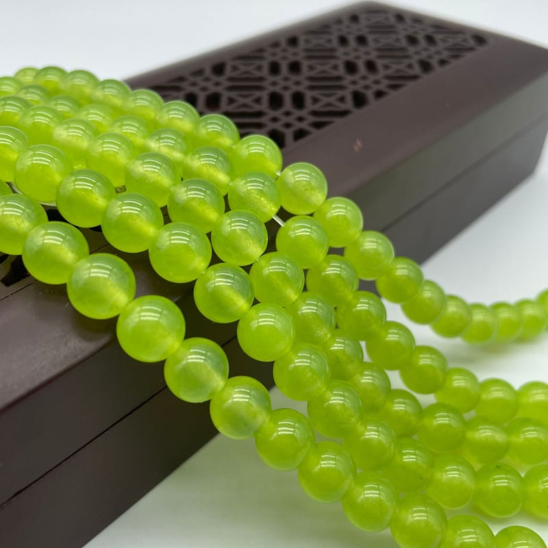 Στρογγυλές χάντρες χαλκεδονίου από φυσικό λίθο, λεία επεξεργασία, εξαρτήματα κοσμημάτων