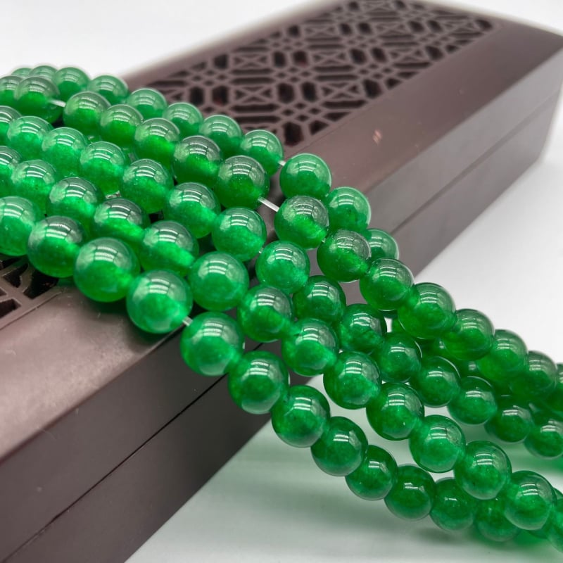 Στρογγυλές χάντρες χαλκεδονίου από φυσικό λίθο, λεία επεξεργασία, εξαρτήματα κοσμημάτων