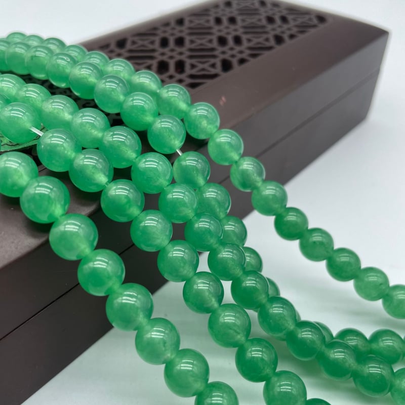 Στρογγυλές χάντρες χαλκεδονίου από φυσικό λίθο, λεία επεξεργασία, εξαρτήματα κοσμημάτων