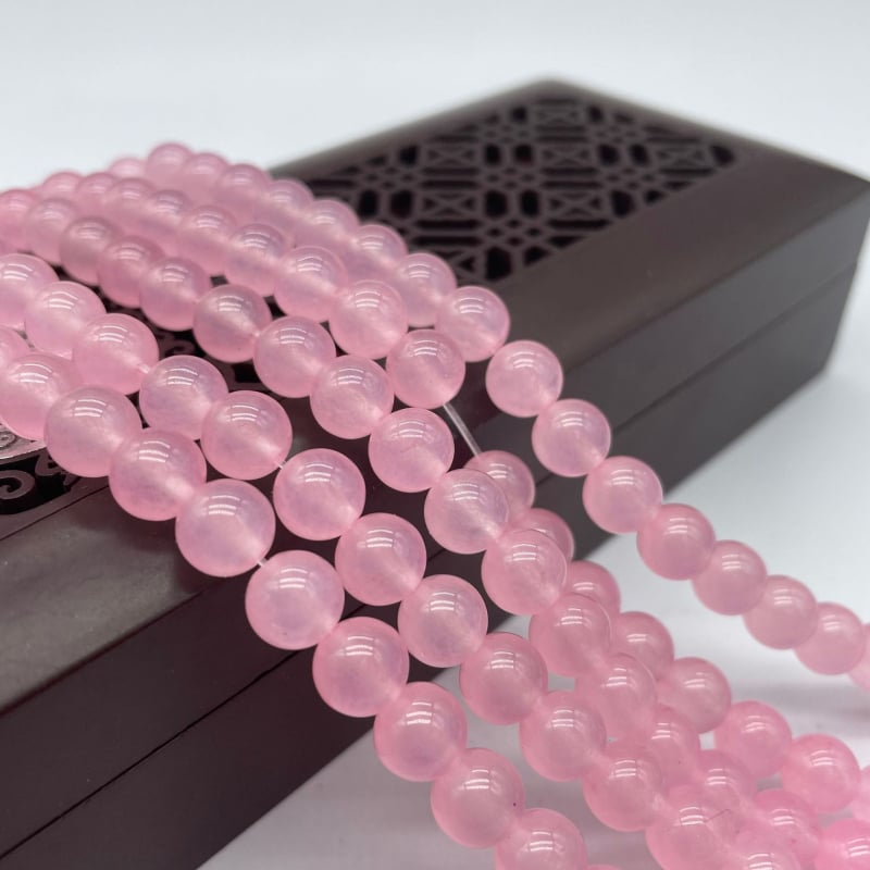 Στρογγυλές χάντρες χαλκεδονίου από φυσικό λίθο, λεία επεξεργασία, εξαρτήματα κοσμημάτων